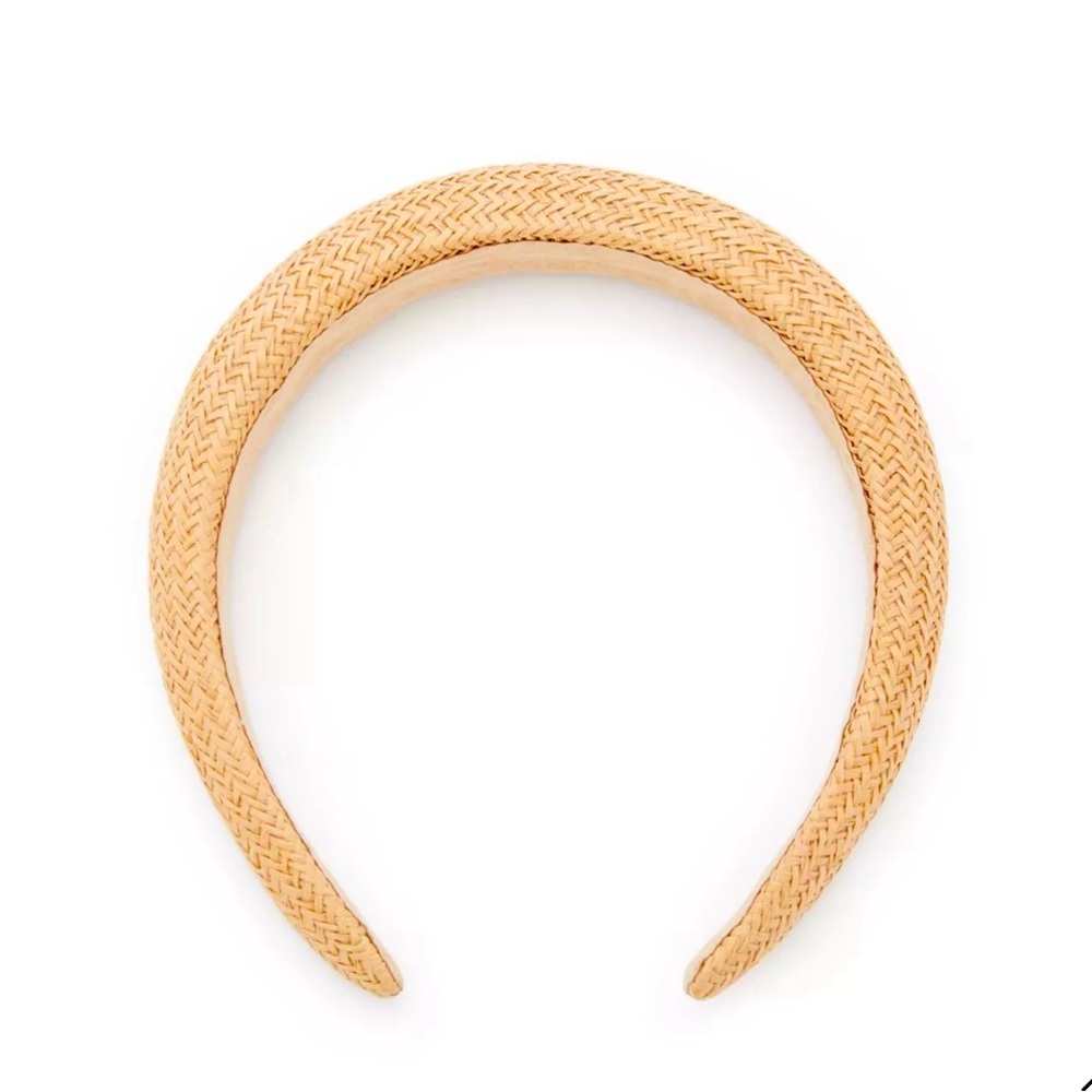 Tan Raffia Woven Headband - New!